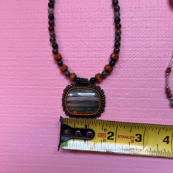 Elegant Boho Multicolor Beaded Necklace and Bracelet Set - Picture 8 of 14